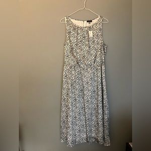 The Limited Dress Size Large White Navy Blue Sleeveless Lined New